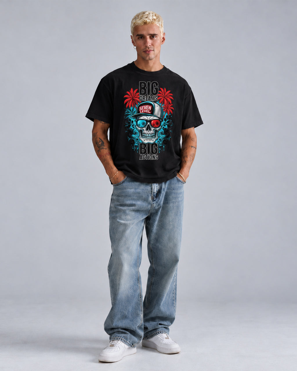 Seven Level Skull Oversized Tee