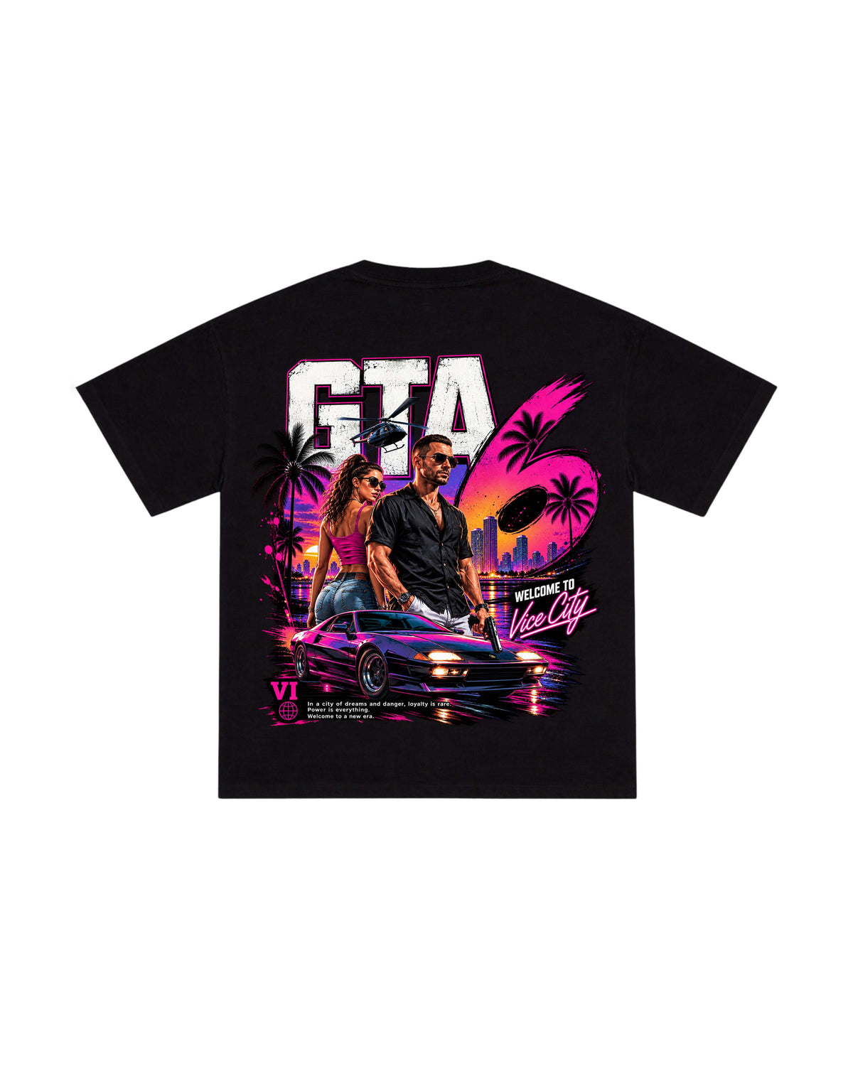 GTA VI Neon Graphic Oversized Tee