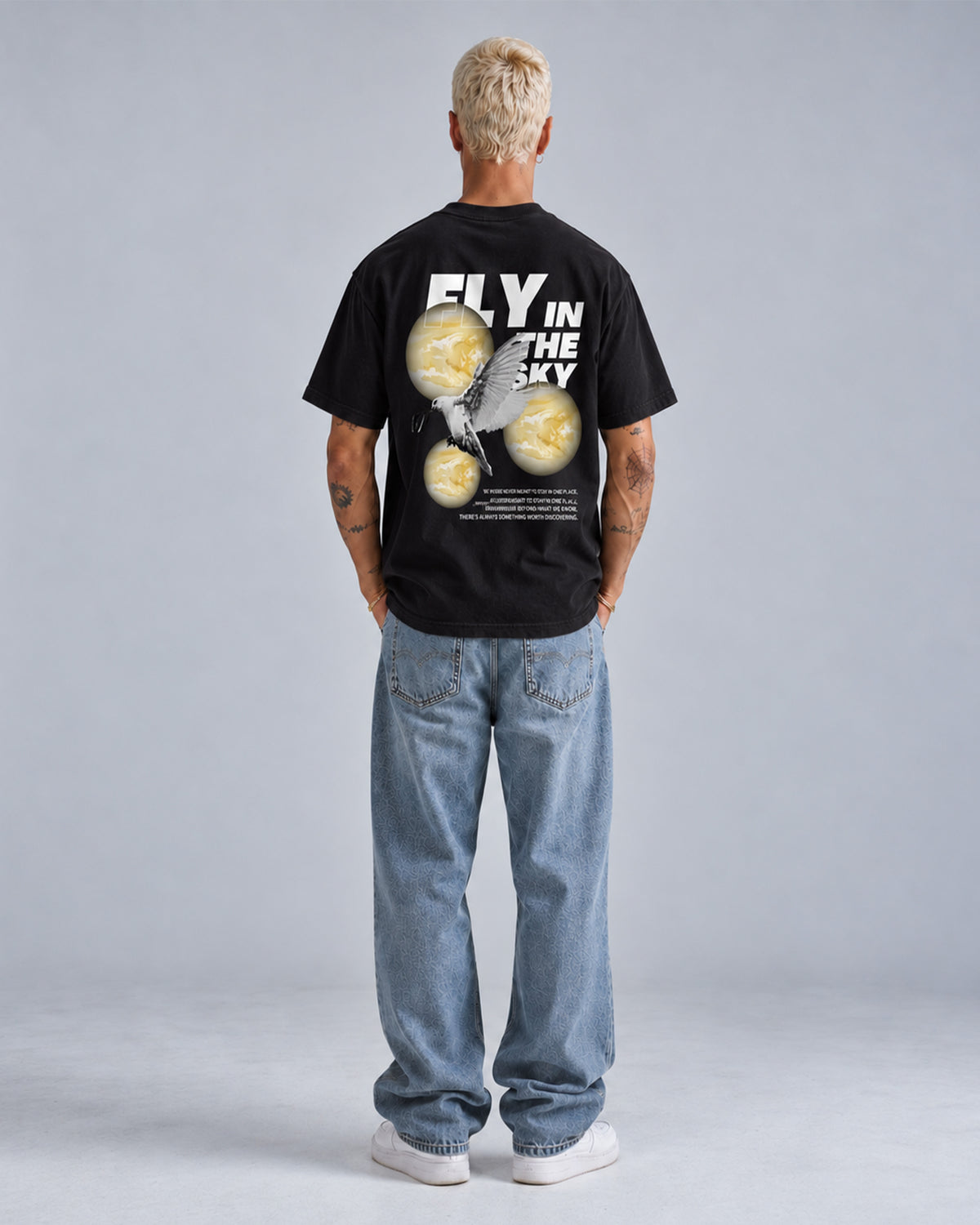Black Celestial Dove Oversized T-Shirt
