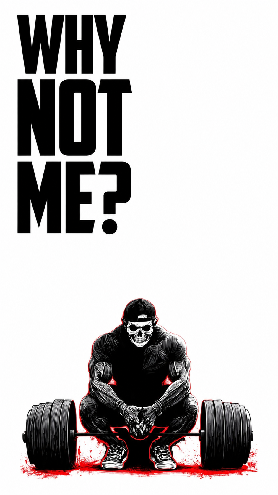 Unisex Premium Why not me Printed white Fitness motivational Gym T-Shirt