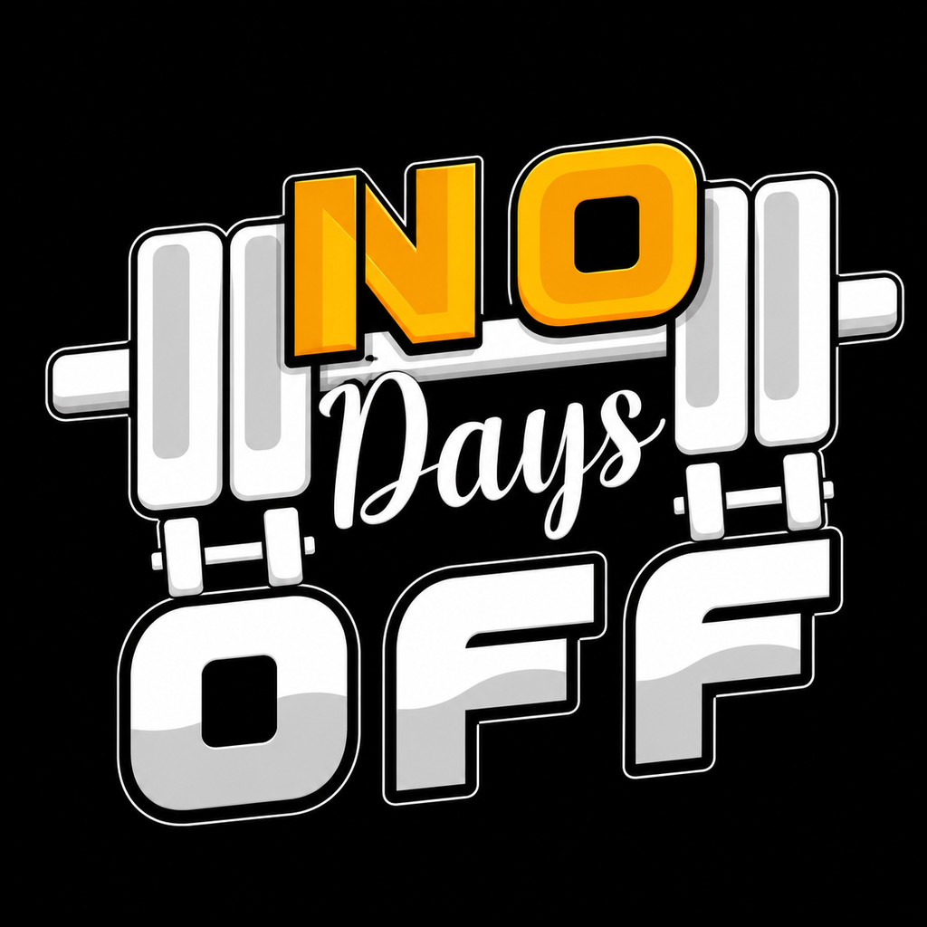 Unisex Premium NO Days OFF black Fitness motivational  Gym T-Shirt