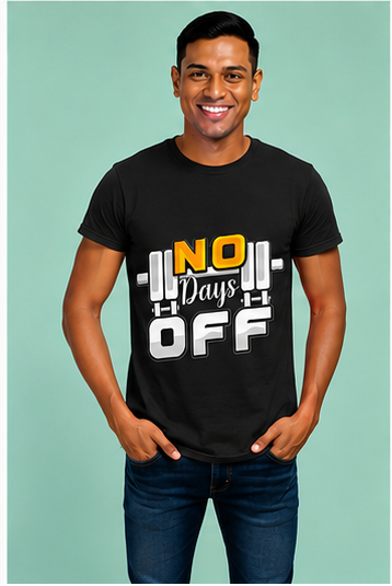 Unisex Premium NO Days OFF black Fitness motivational  Gym T-Shirt