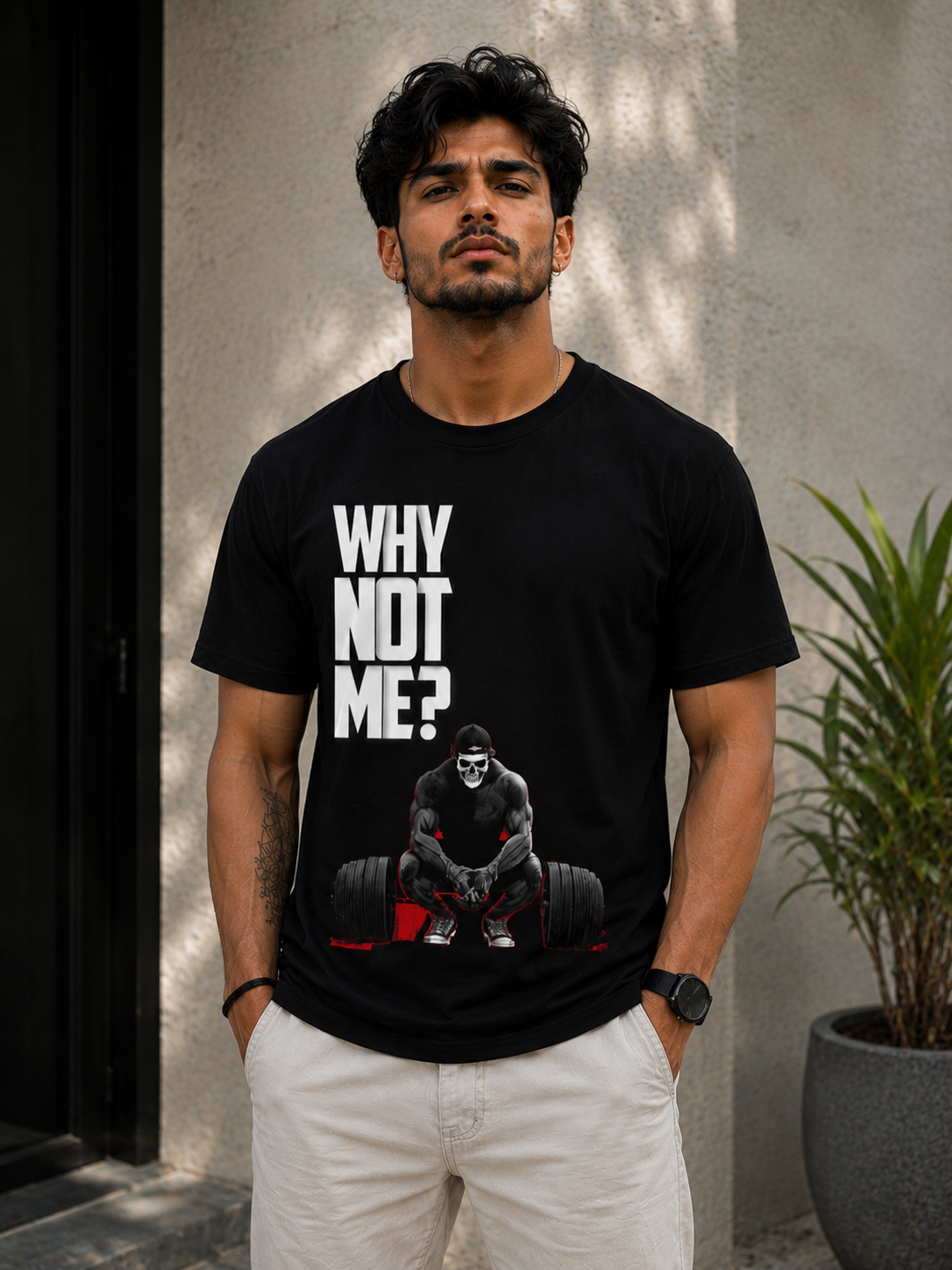 Unisex Typography Printed Premium Cotton Compression T-Shirt