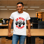 Unisex Premium Lift heavy Printed white Fitness motivational Gym T-Shirt