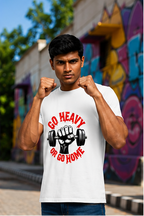 Unisex Premium Lift heavy Printed white Fitness motivational Gym T-Shirt