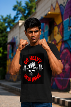 Unisex Premium Lift heavy Printed black Fitness motivational Gym T-Shirt