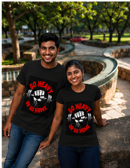 Unisex Premium Lift heavy Printed black Fitness motivational Gym T-Shirt